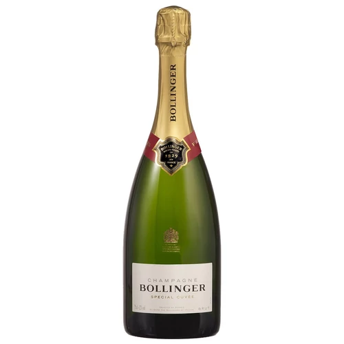 BOLLINGER Special Cuvée - 85%-ba Grand Cru és Premier Cru területekről szelektált 60% Pinot Noir, 25% Chardonnay, 15% Pinot Meunier házasítása.