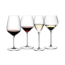 Kép 1/4 - Ez a kóstolókészlet 4 poharat tartalmaz a RIEDEL Veloce sorozatból: Cabernet, Pinot Noir, Sauvignon Blanc és Chardonnay.